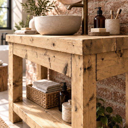 TORO Light Oak Colour Solid Wood Bathroom Vanity