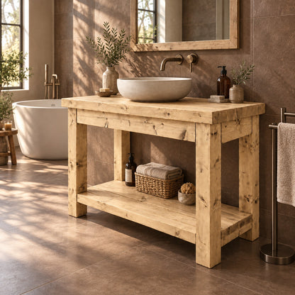 TORO Light Oak Colour Solid Wood Bathroom Vanity