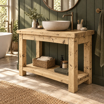 TORO Light Oak Colour Solid Wood Bathroom Vanity