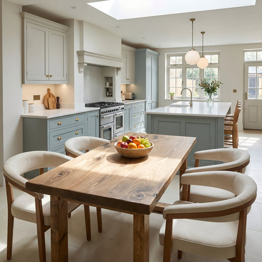 TREVON Solid Wood Dining Table With Wooden Square Legs