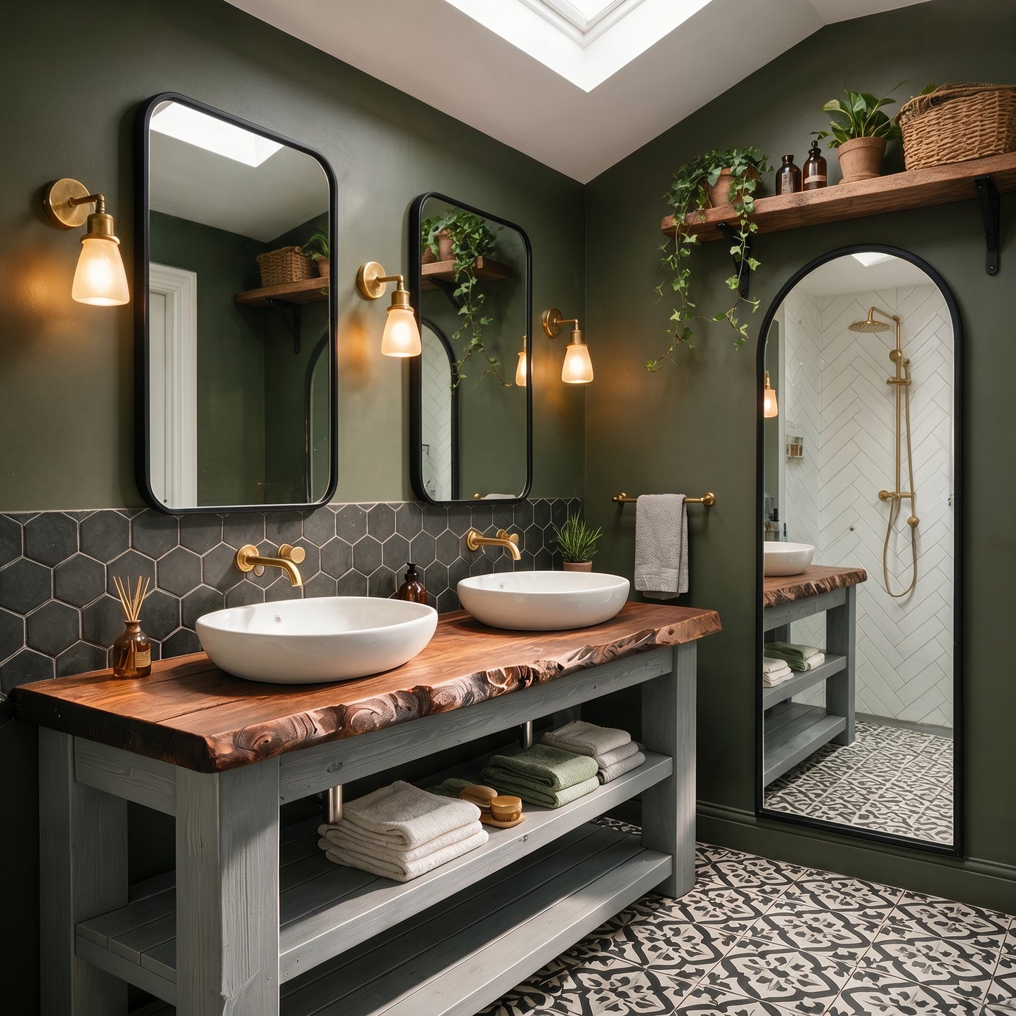 Venti Medium Grey Solid Wood Bathroom Vanity With Shelf