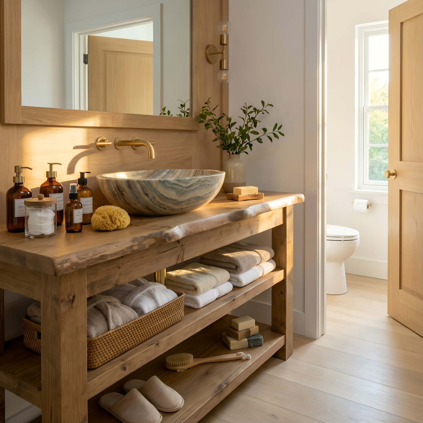 Venti Live Edge Vanity Solid Wood With Storage