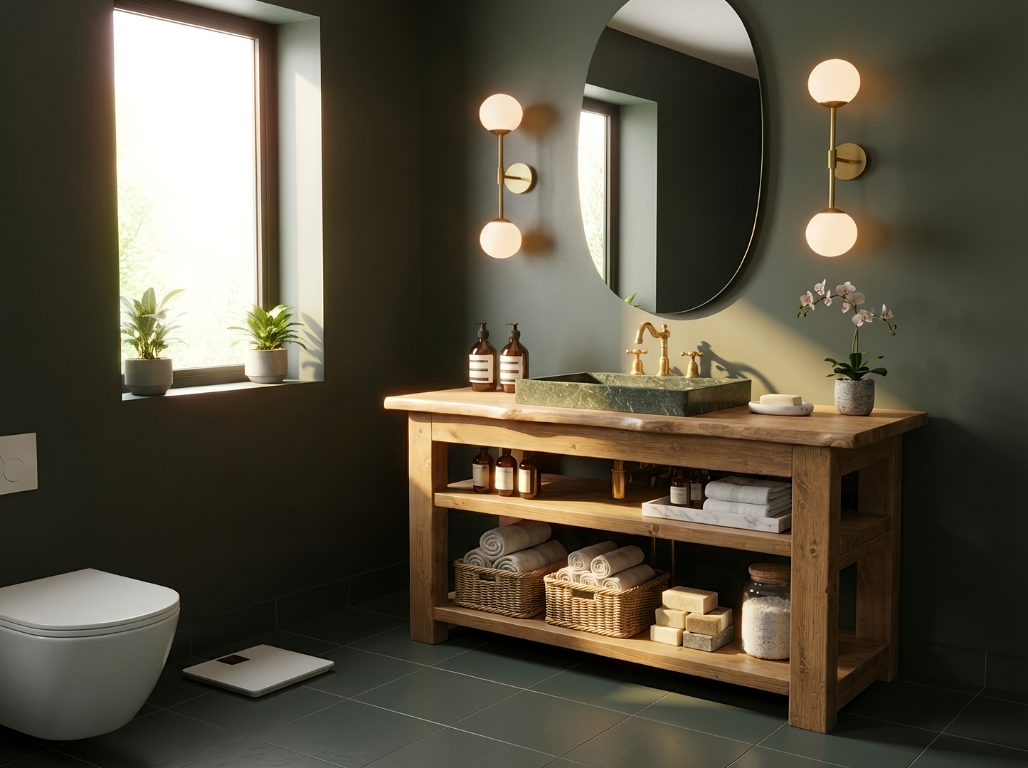 Venti Live Edge Vanity Solid Wood With Storage