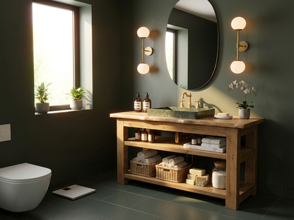 Venti Live Edge Vanity Solid Wood With Storage