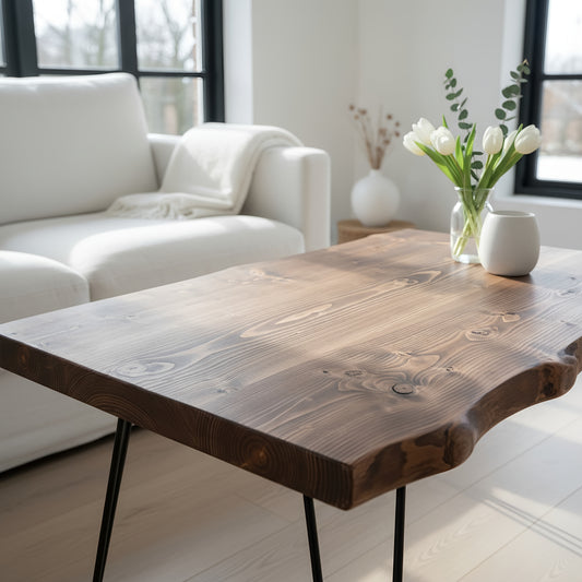 VENA Live / Waney Edge Coffee Table Walnut Colour