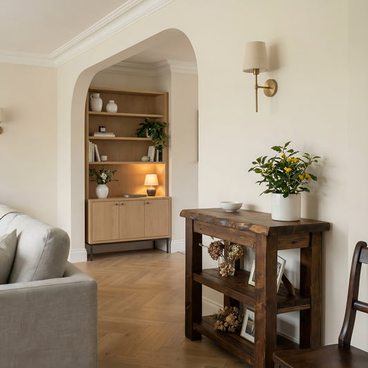 Venti Walnut Colour Live Edge Vanity Solid Wood With Storage