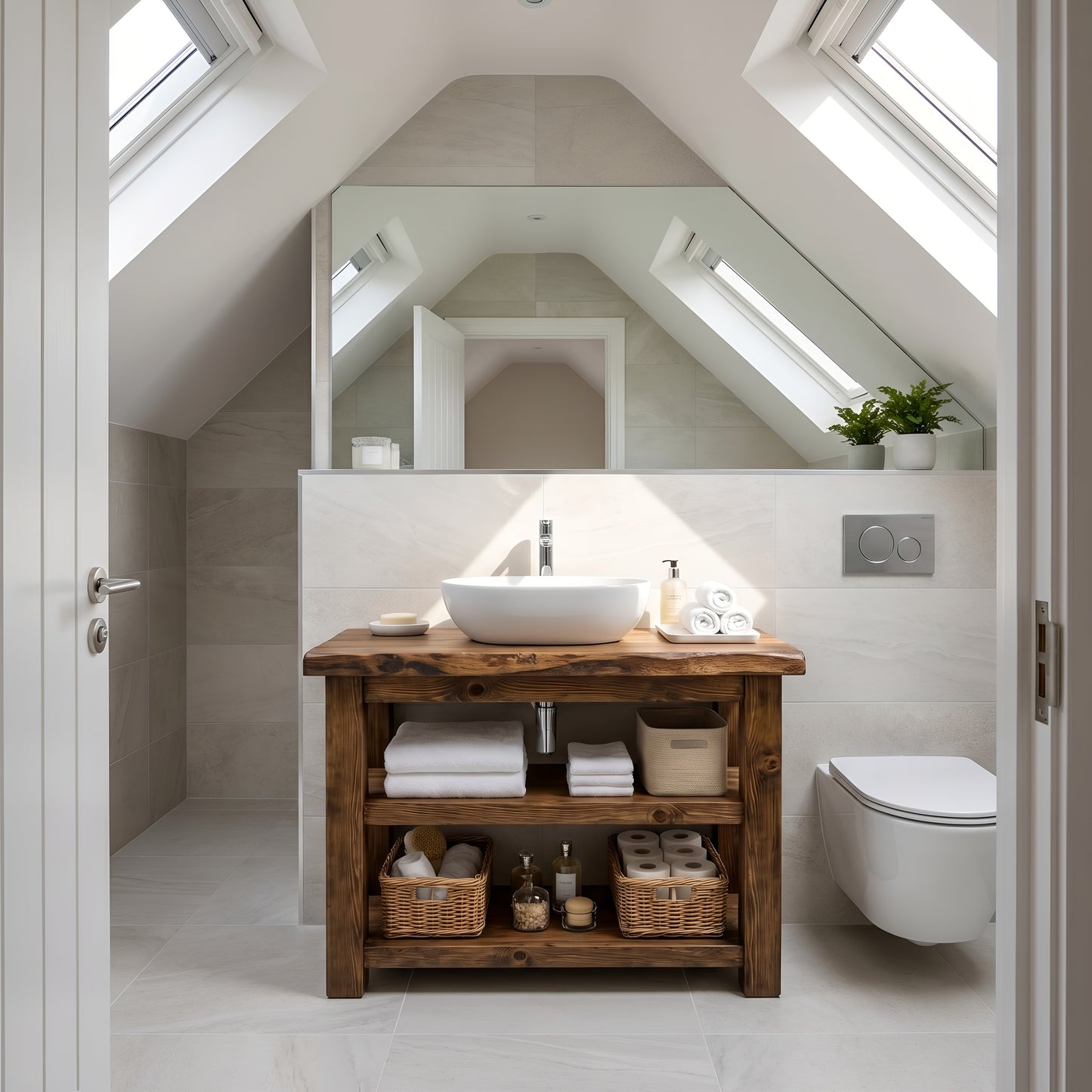 Venti Walnut Colour Vanity Live Edge Vanity Solid Wood With Storage