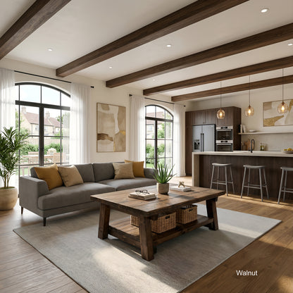 Large ARBA Rustic Wooden Coffee Table With Shelf