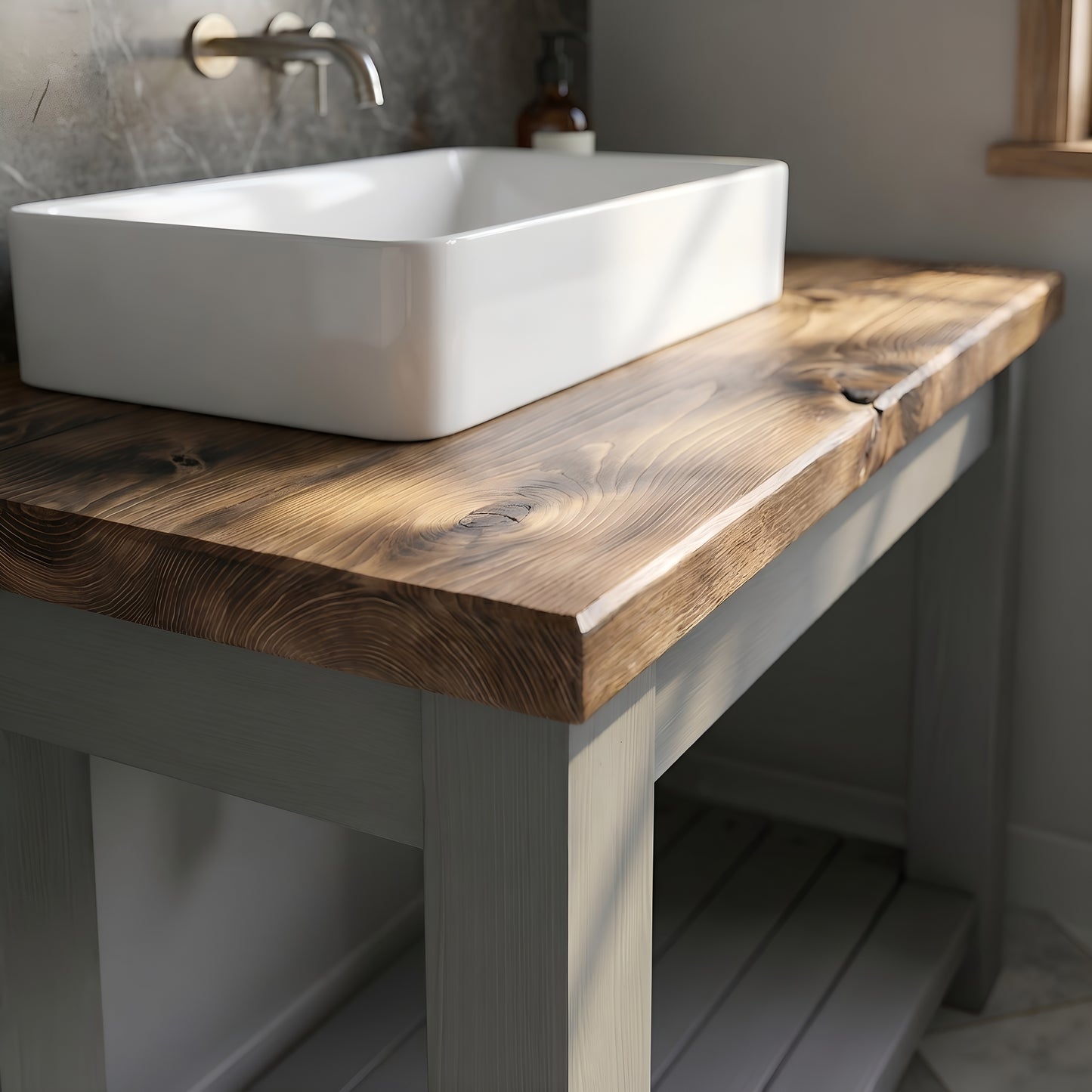 BREVIN Bathroom Vanity / Wash Basin / Grey Painted Bathroom Unit