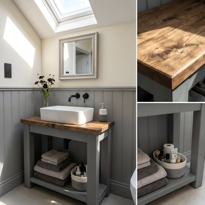 BREVIN Bathroom Vanity / Wash Basin / Grey Painted Bathroom Unit