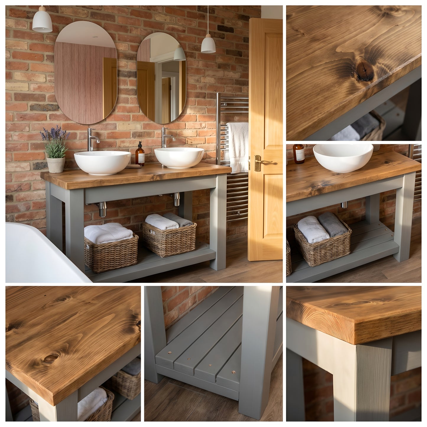 BREVIN Bathroom Vanity / Wash Basin / Grey Painted Bathroom Unit