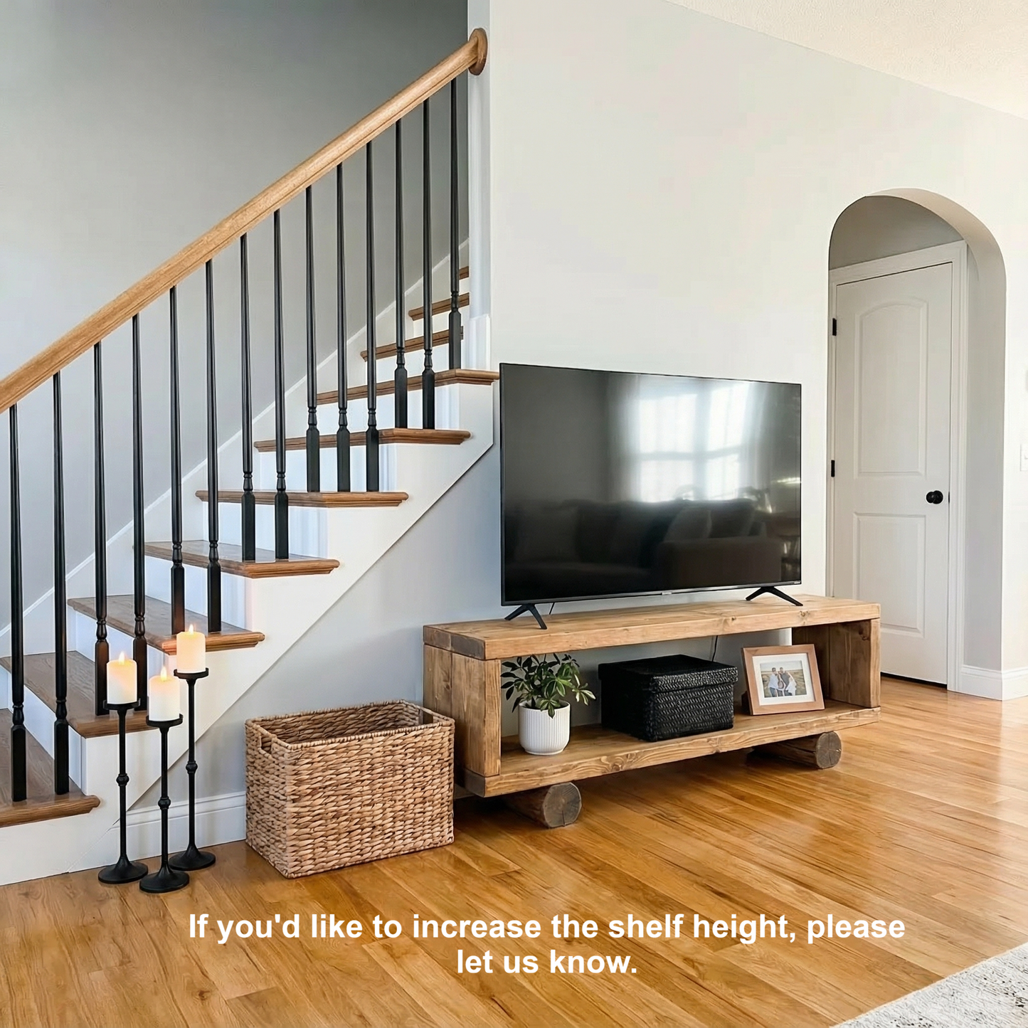 Handmade Rustic Solid Wood TV Unit: Timber Media Console