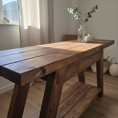 DASI Console Table With Shelf Walnut Colour