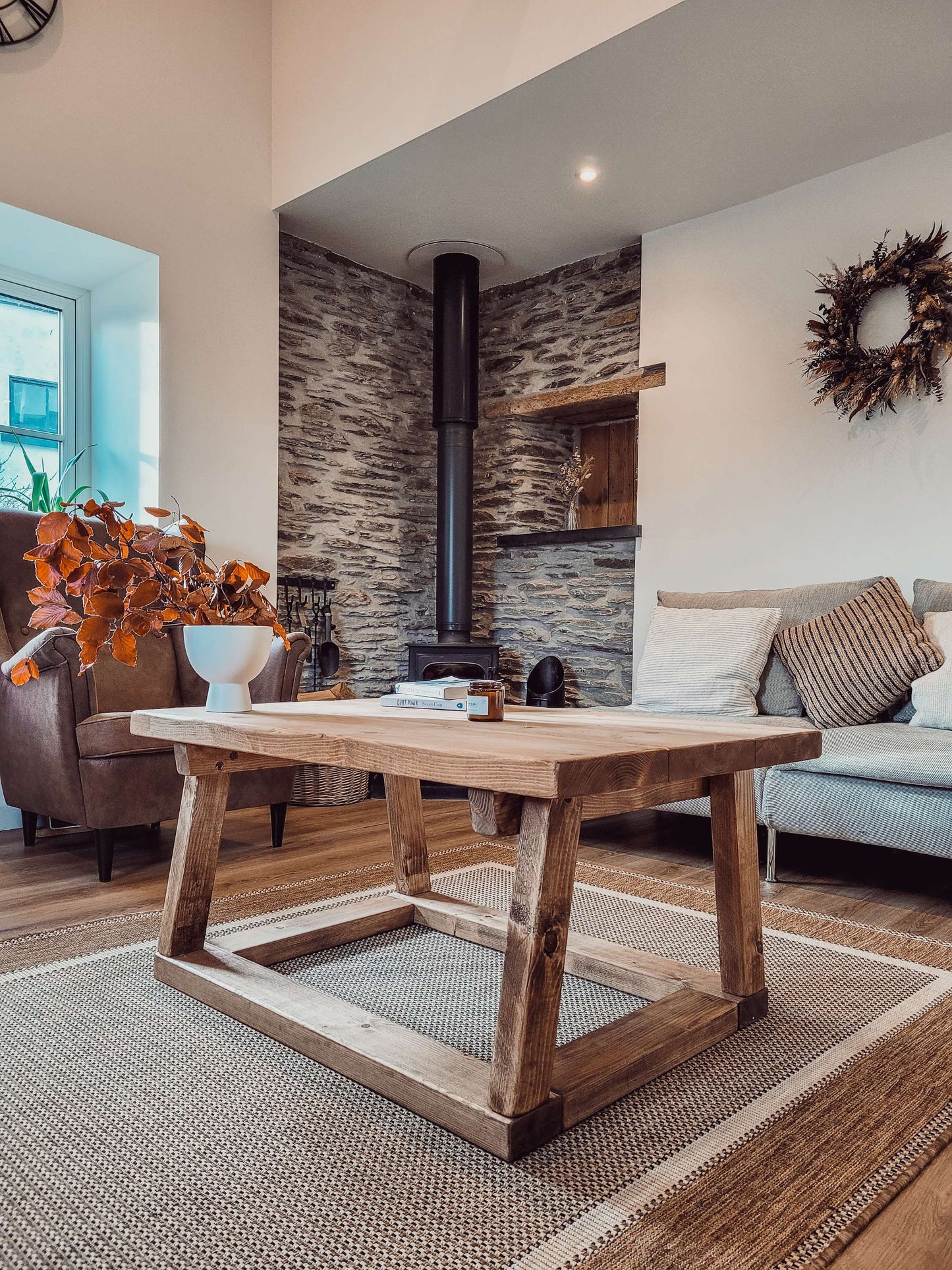 COAV Rustic Wooden Coffee Table image 1