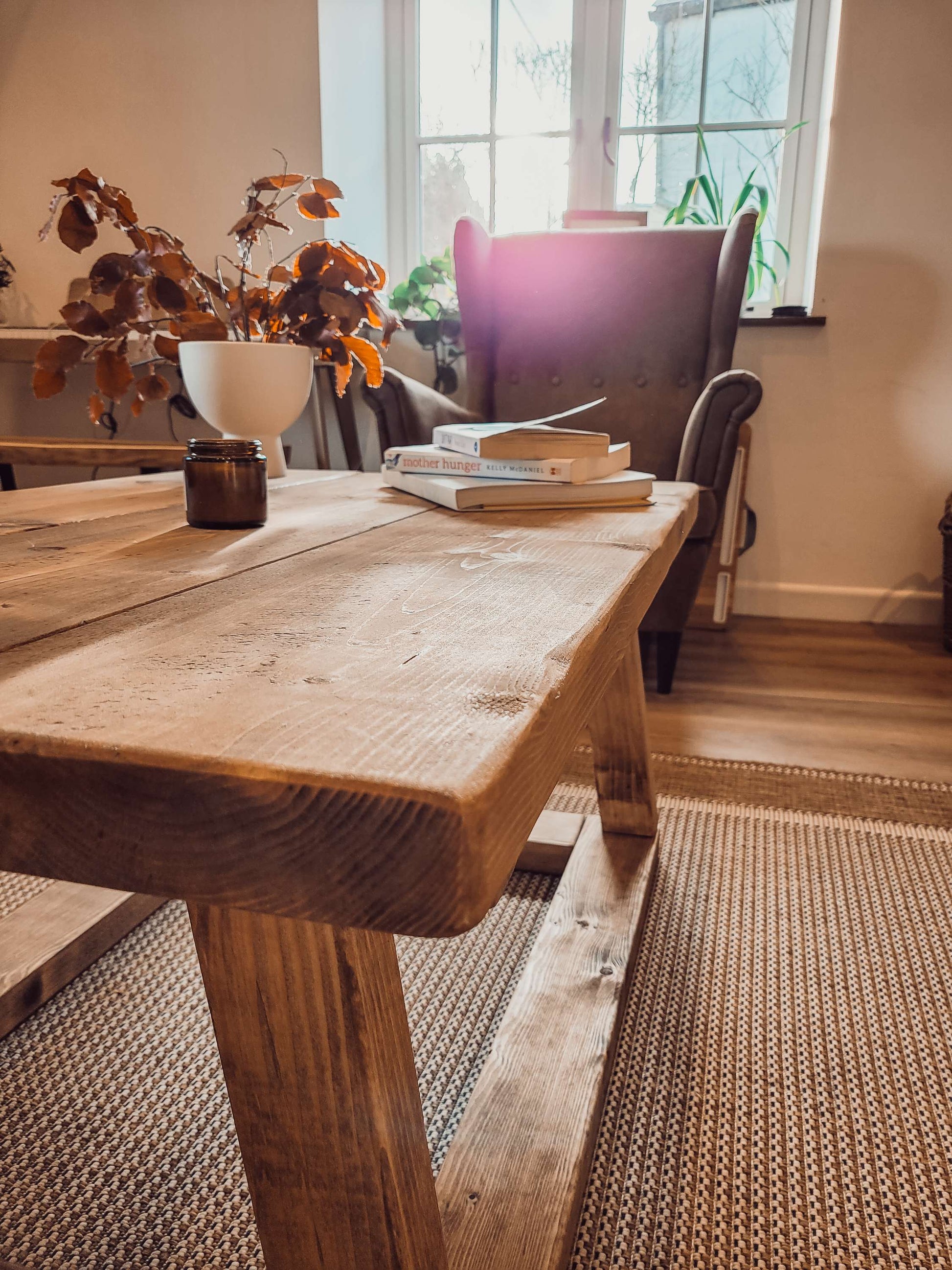 COAV Rustic Wooden Coffee Table image 5