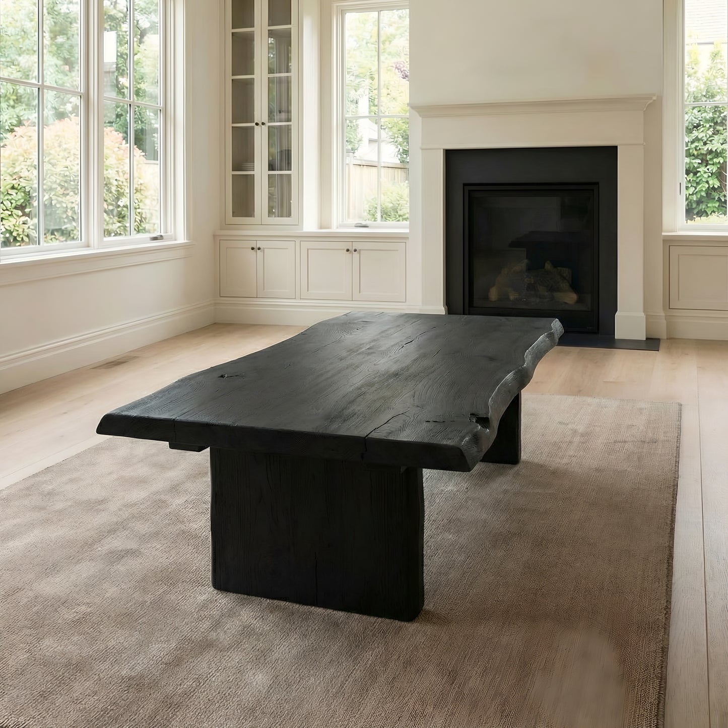 LINA Black Chunky Live / Waney Edge Coffee Table Ebony Colour