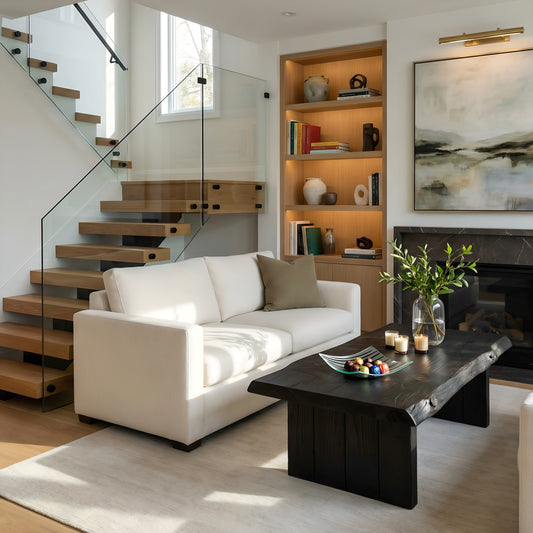 LINA Black Chunky Live / Waney Edge Coffee Table Ebony Colour