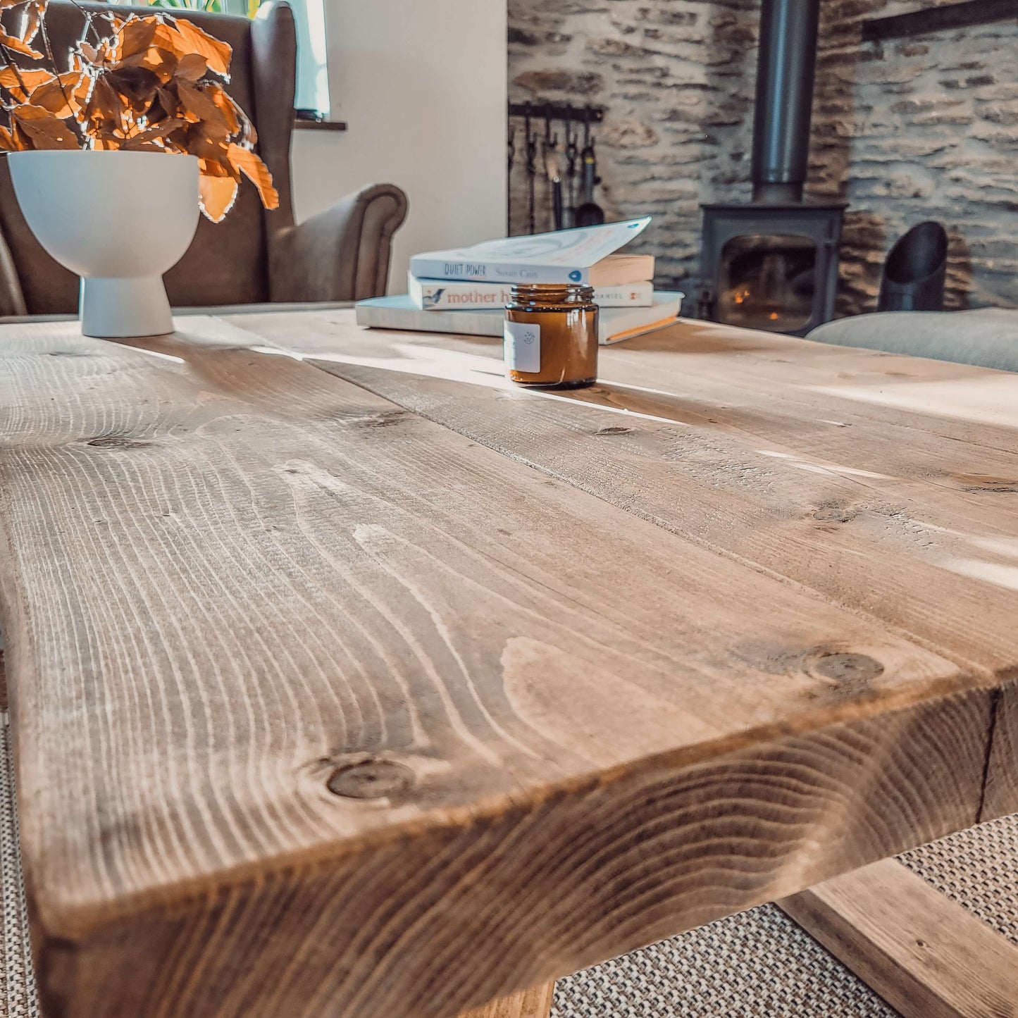 COAV Rustic Wooden Coffee Table image 4