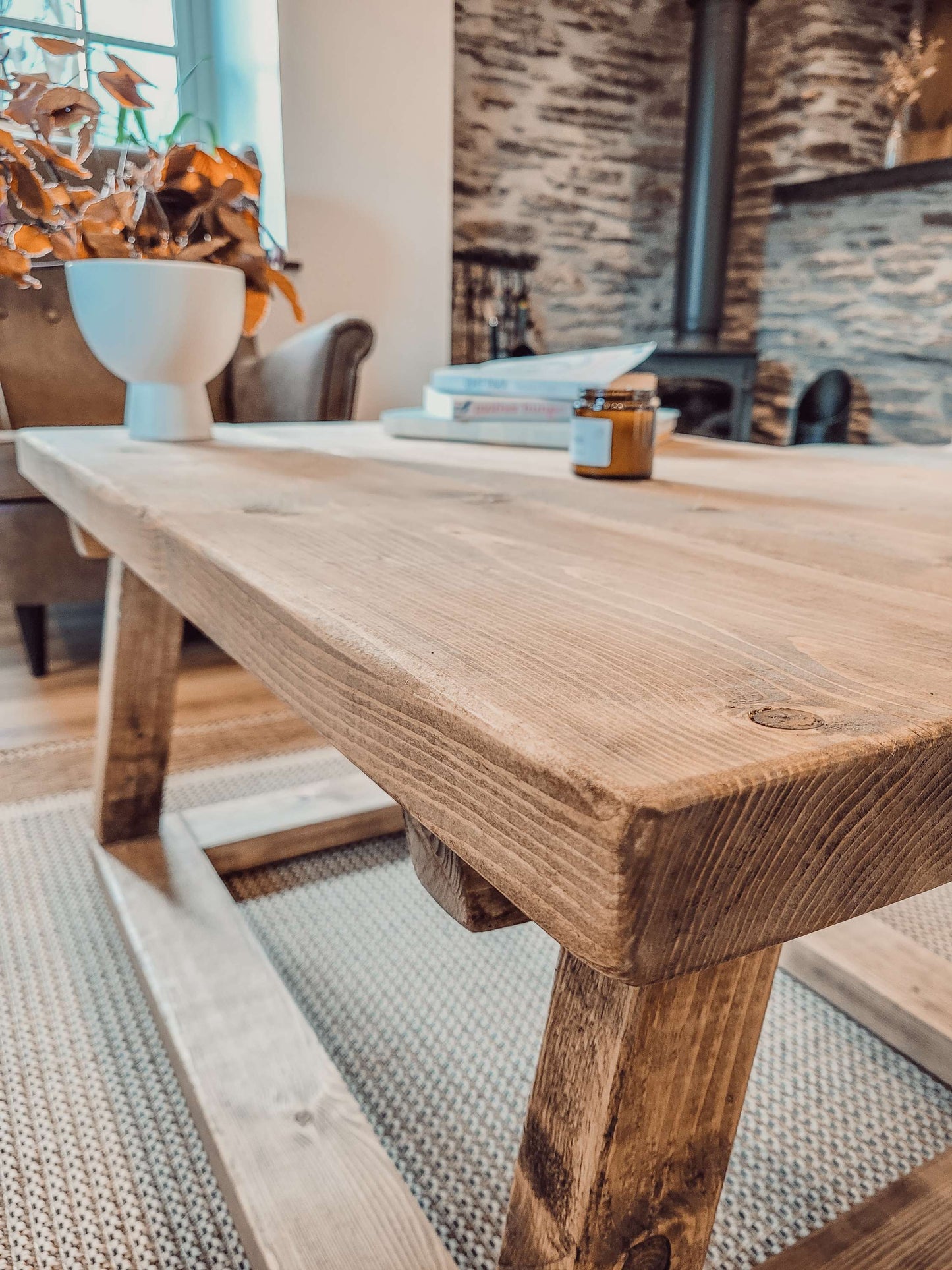 COAV Rustic Wooden Coffee Table image 2