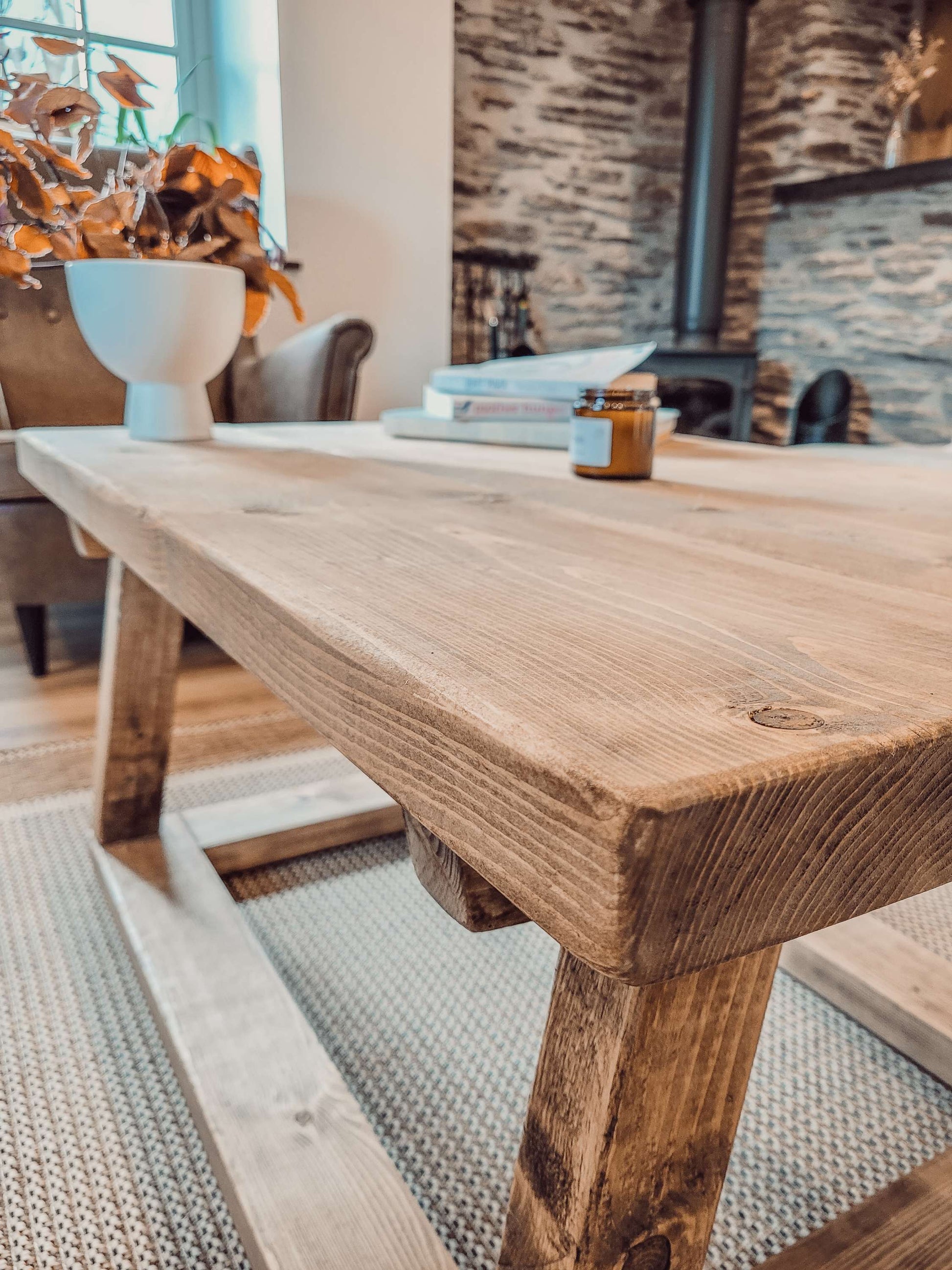COAV Rustic Wooden Coffee Table image 2