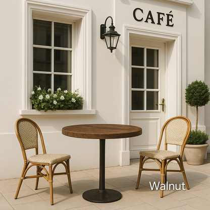 TIVIA Rustic Chunky Wooden Round Dining Table With Hairpin Legs