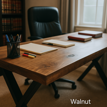 Study Desk / Table With X Cross Metal Legs