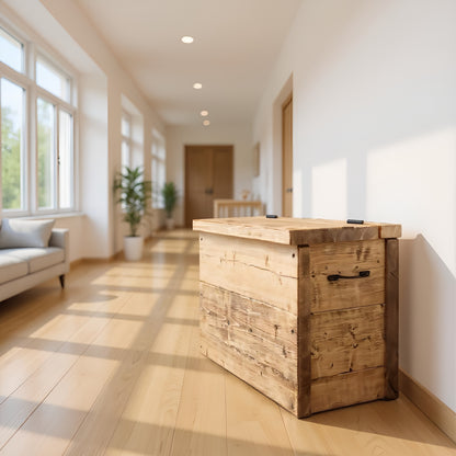 Chest Wooden Rustic Storage Box With Lid
