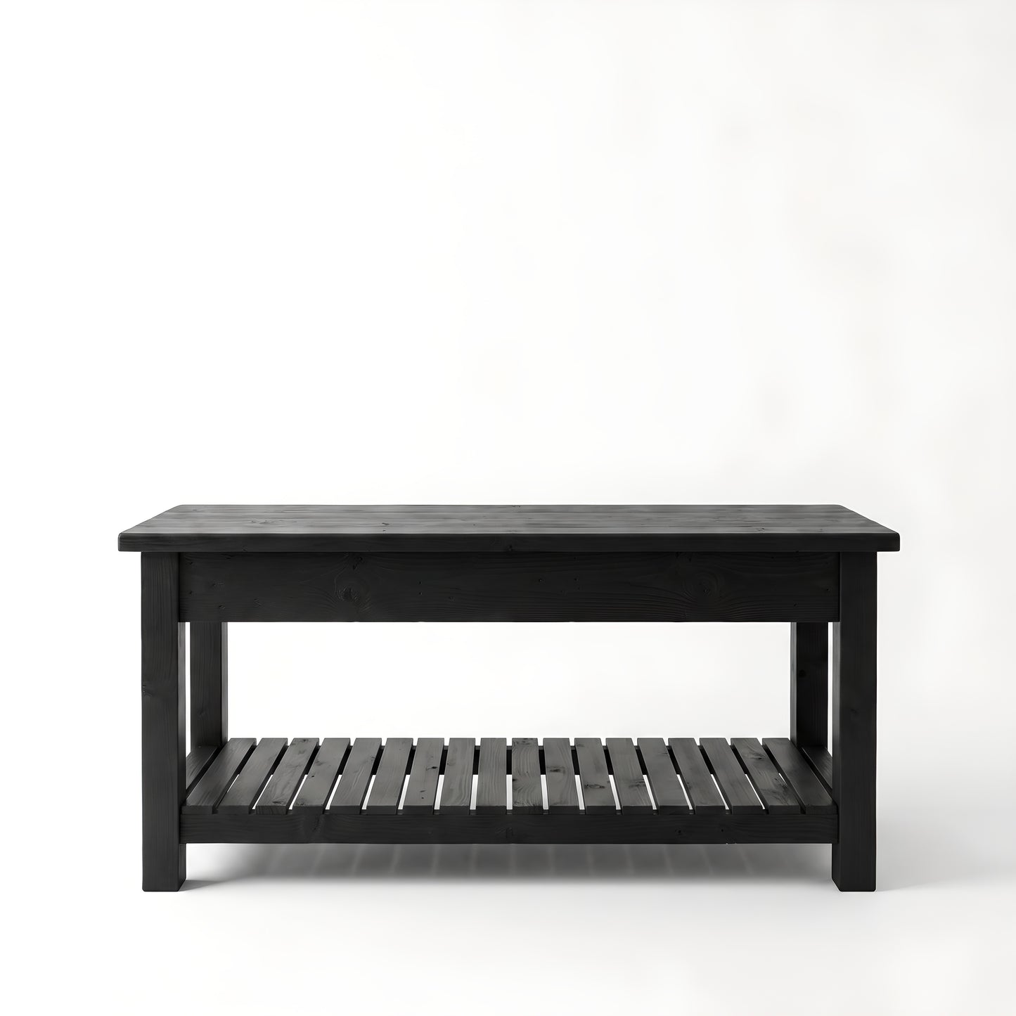 IRONSTEAD Black Kitchen Island / Breakfast Bar / Rustic Black Stained Island