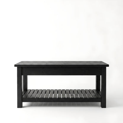 IRONSTEAD Black Kitchen Island / Breakfast Bar / Rustic Black Stained Island