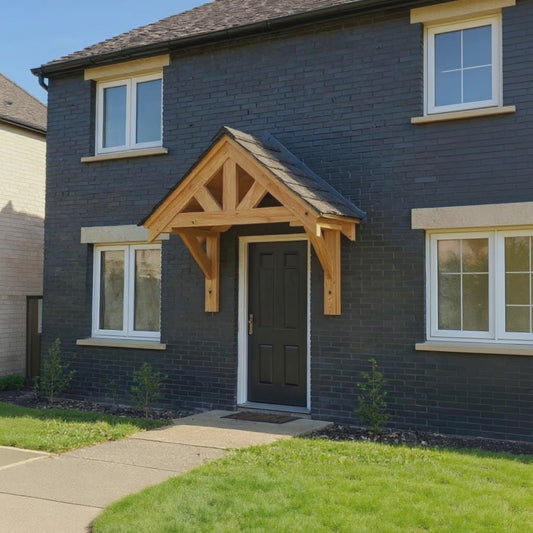 Solid Pine Wood Door Canopy Porch Kit – Outdoor Timber Entrance Cover