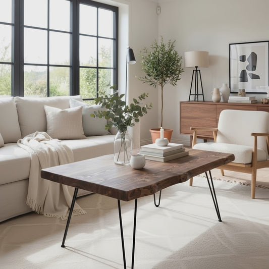 VENA Live / Waney Edge Coffee Table Walnut Colour