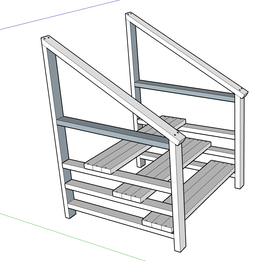 Outdoor Stairs Kit For Caravan and Lodges / Outdoor Wooden Stairs