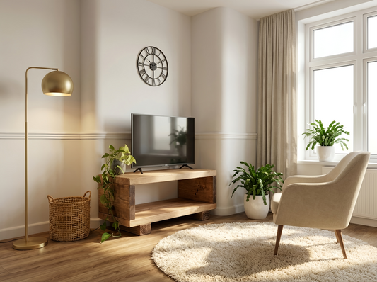 TORIE Solid Wood Chunky TV Unit