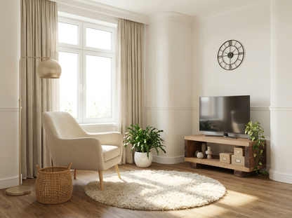 TORIE Solid Wood Chunky TV Unit